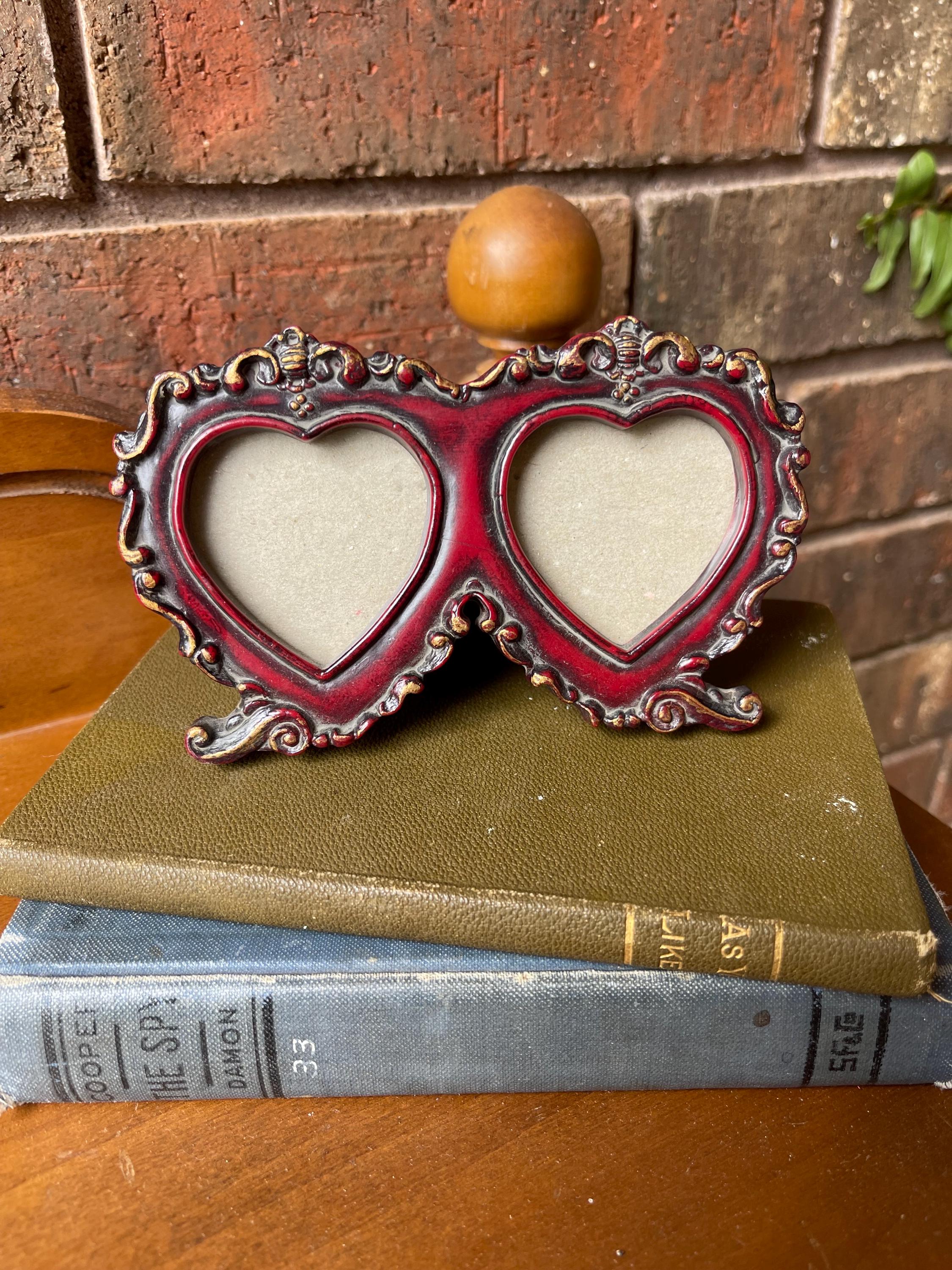 Vintage Double Heart Picture Frame - Etsy