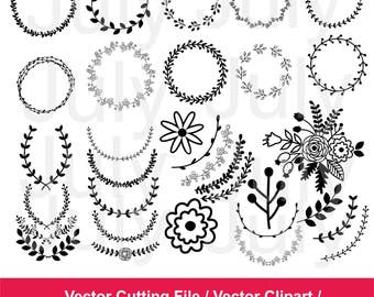 Monogram Wreath Svg Etsy