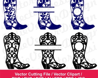 Cowboy Boots Svg Etsy