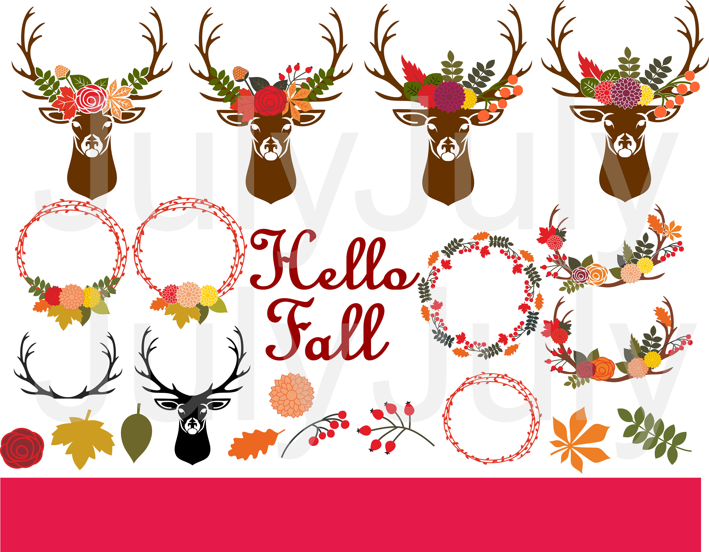 Download 70 % OFF Floral Fall Antlers Antler Flower SVG Cut File | Etsy