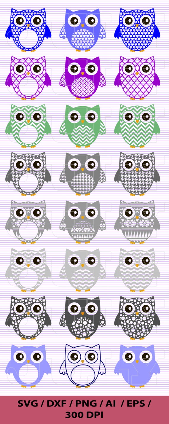Download Owl svg files Monogram Owl SVG dxf ai eps png Owl SVG | Etsy
