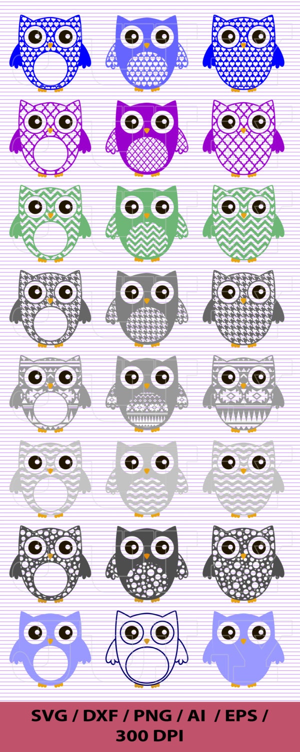Owl svg files, Monogram Owl SVG,  dxf, ai, eps, png, Owl SVG, Monogra…
