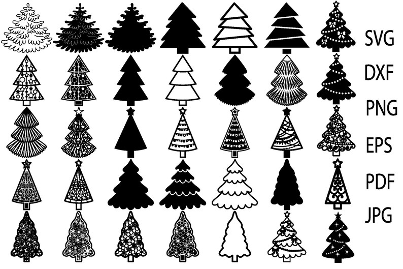 Download Christmas Tree SVG Tree Silhouette svg dxf ai eps png | Etsy