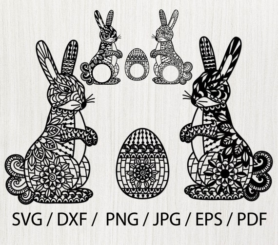 Download Easter Bunny svg Zentangle Mandala Swirl Scroll Easter | Etsy