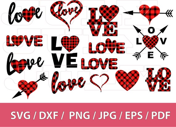 Download Buffalo Plaid Heart Svg Love Svg Plaid Love Svg Valentine Etsy