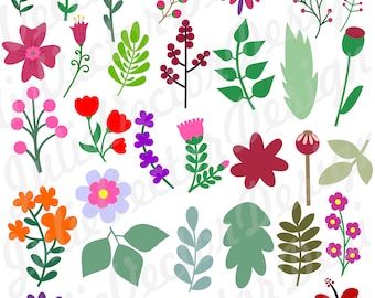 Flower SVG, Floral svg, Flower SVG cut File, Flower svg, Flower Clip Art, svg, dxf, png, ai, eps, Flower Design Elements Digital Clipart