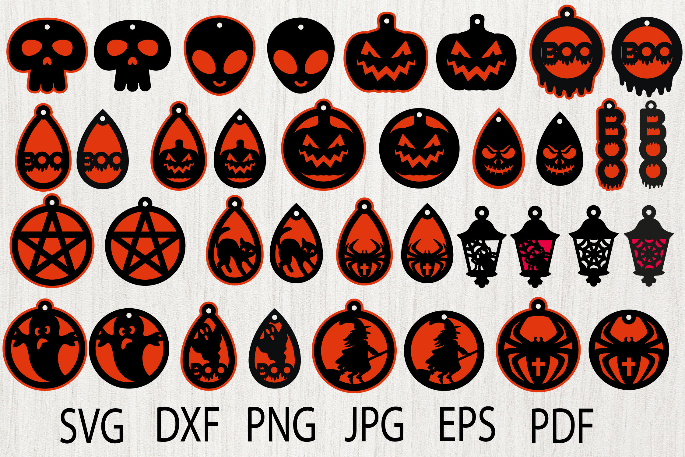 Halloween Earrings SVG Halloween SVG Earrings SVG Halloween | Etsy