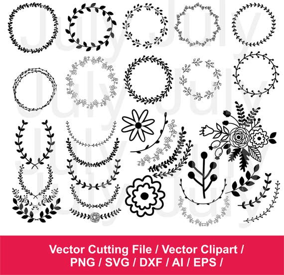 Download Laurel wreath SVG Wreath png Leaf Circle Monogram Frame | Etsy