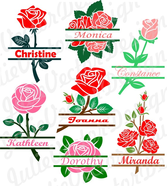 Download Flower Split Monogram Frames Svg Flower Svg Files Floral Etsy
