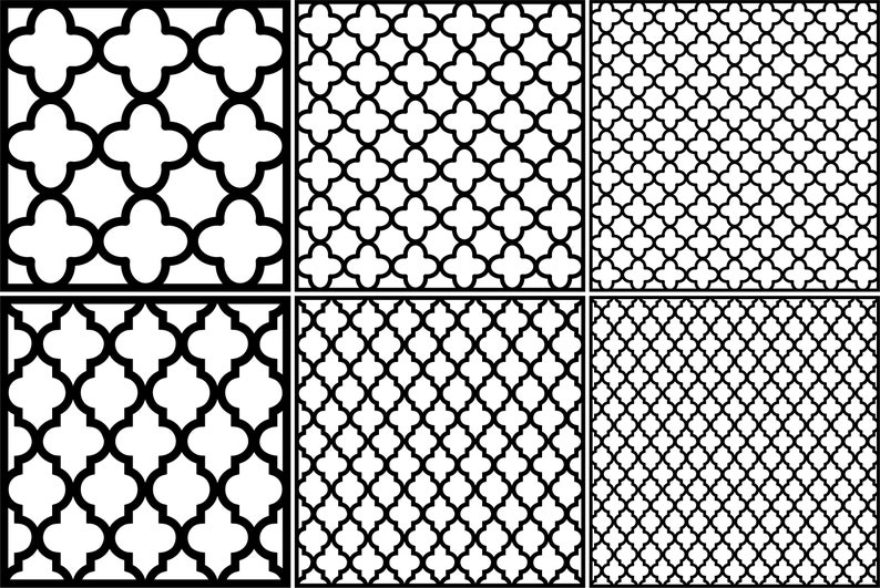 Quatrefoil svg Pattern Lattice svg Morocco Stencil Seamless Etsy
