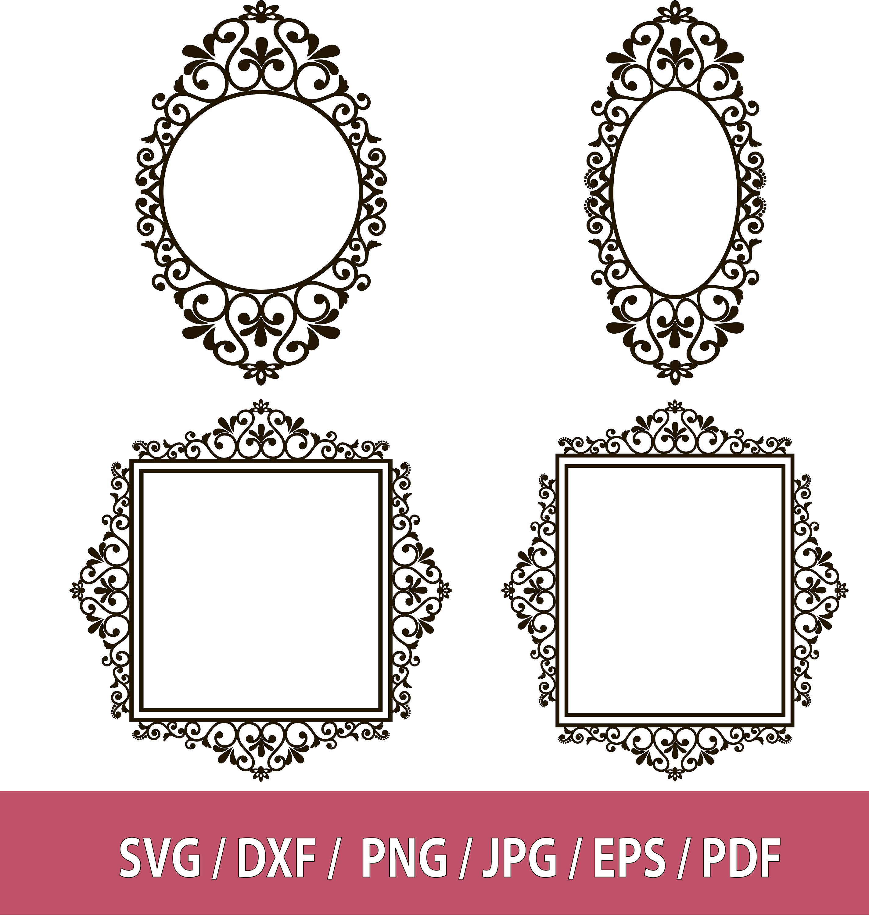 Download Frames Svg Ornate Frame Clip Art Frames Clipart Wedding Etsy