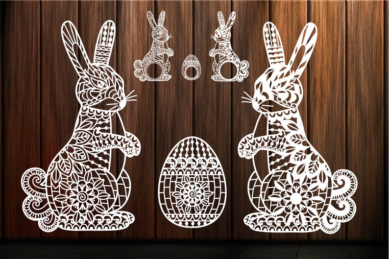 Download Easter Bunny svg Zentangle Mandala Swirl Scroll Easter | Etsy