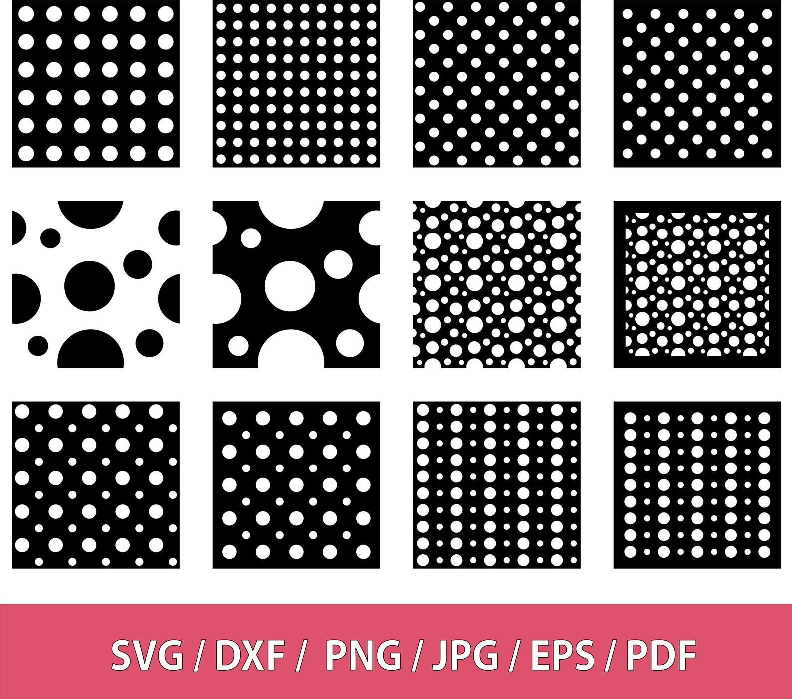 Polka Dots Pattern Stencil Svg Dxf Png Eps Pdf Jpg Polka Etsy