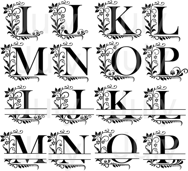 Download Split Monogram Alphabet svg dxf png ai eps Split | Etsy