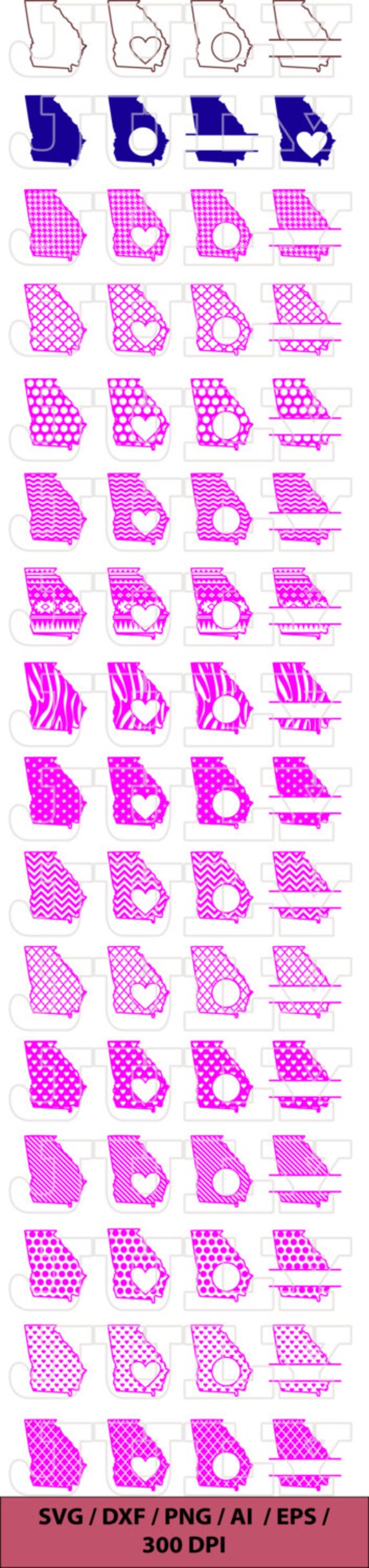Georgia SVG Cut Files Georgia Dxf Georgia SVG Dxf Ai Eps | Etsy