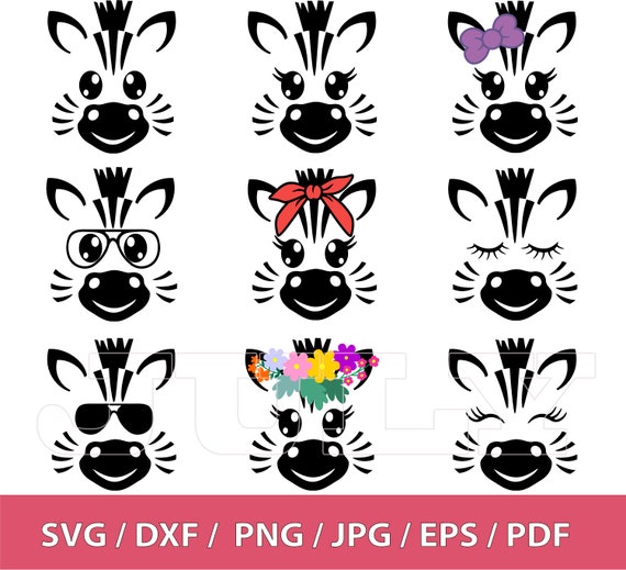 Download Cute Zebra Face Svg Safari Animal Face Svg Zebra Svg Etsy