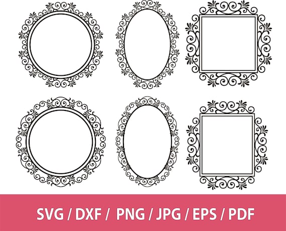 Download Frames Svg Ornate Frame Clip Art Frames Clipart Wedding Etsy