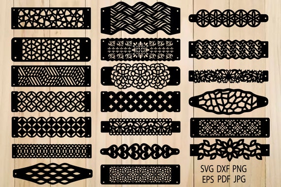Cutting Template VOL 2 Bundle Leather Bracelet SVG Leather Bracelet Cuff Bracelet Leather Jewelry Templates Cut Files Laser DXF