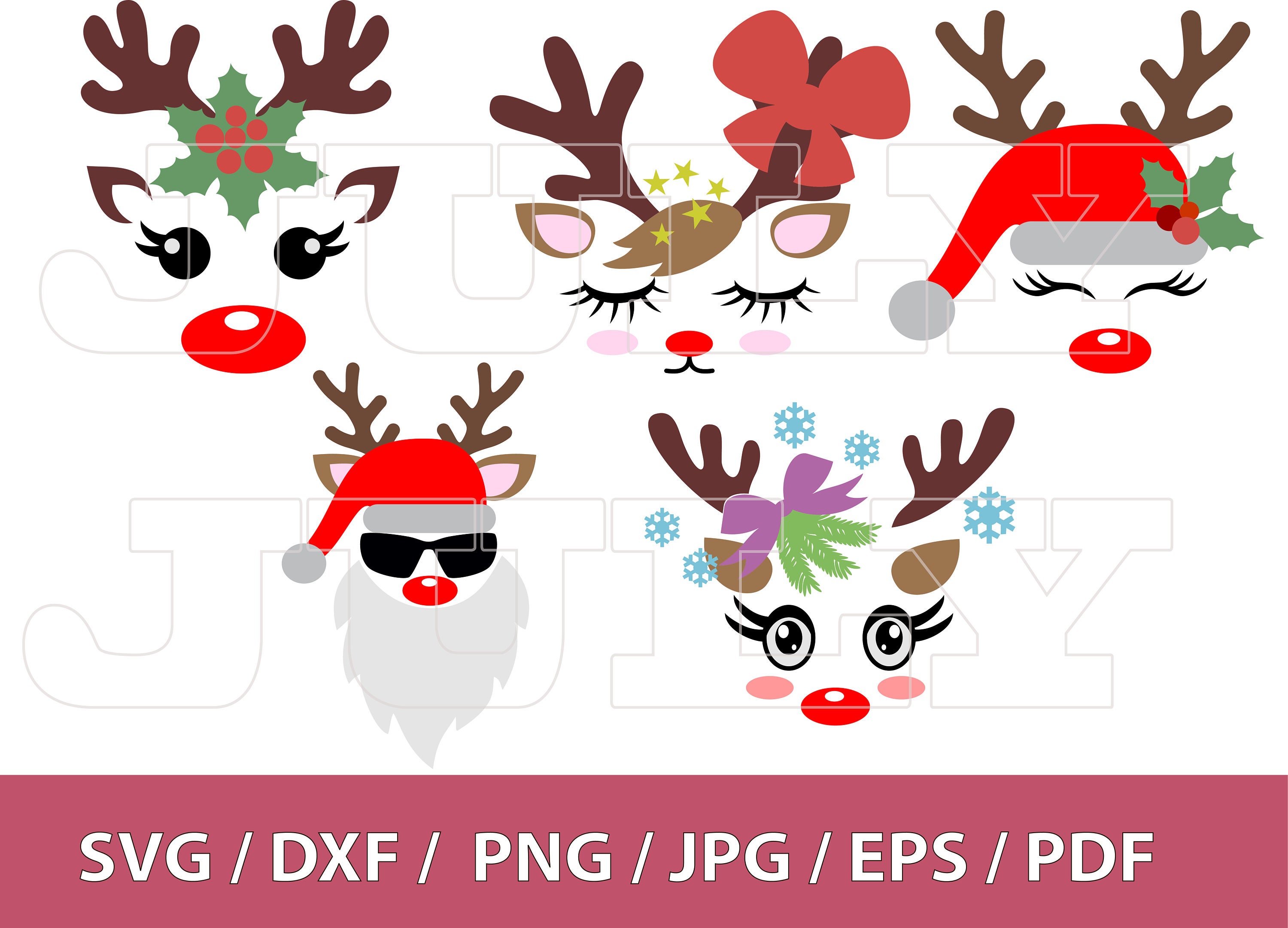 Download 70 % OFF Christmas Reindeer Face SVG Deer Head svg Deer | Etsy