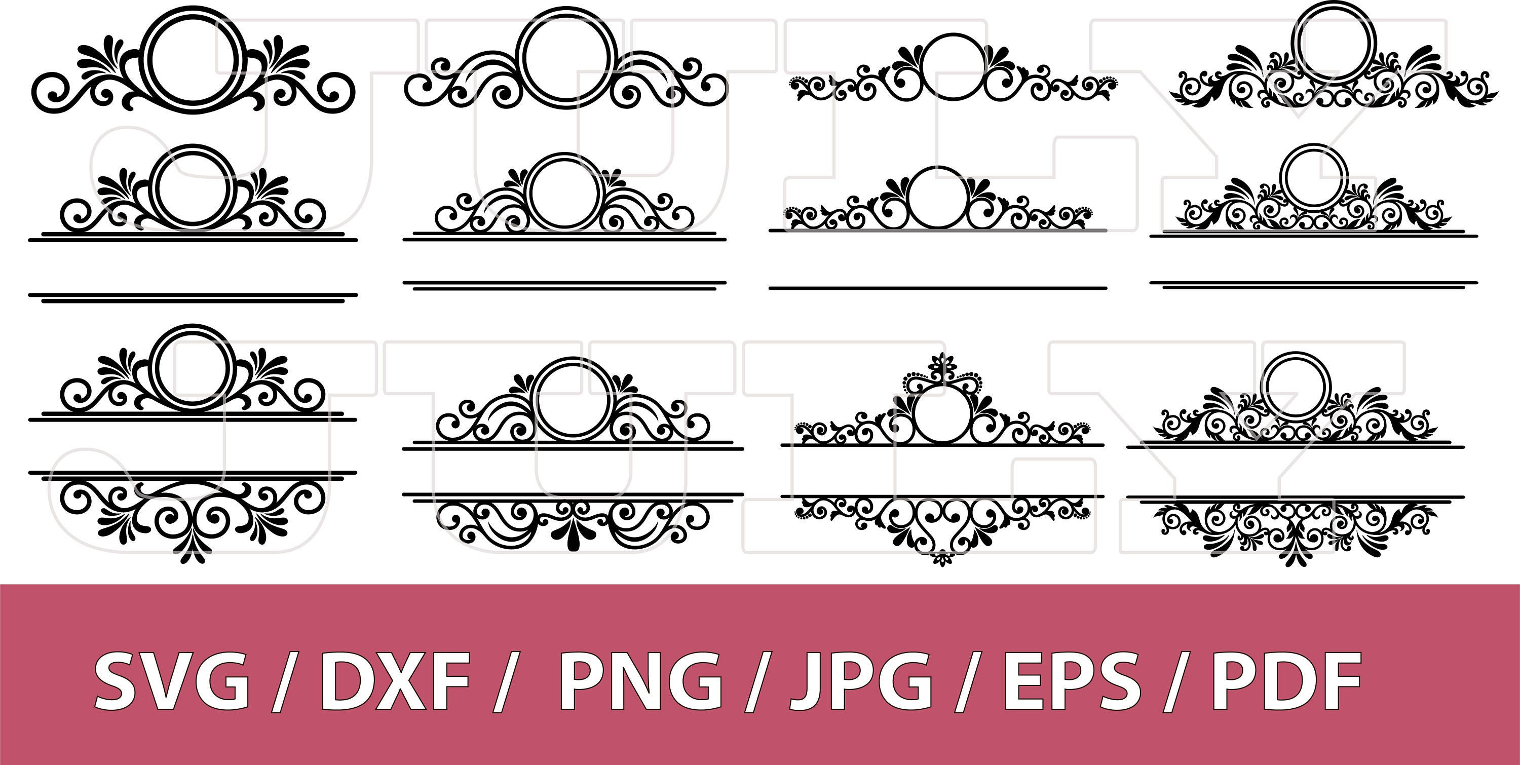 Download 70 Off Mailbox Monogram Frame Svg Flourish Svg Swirl Svg Etsy