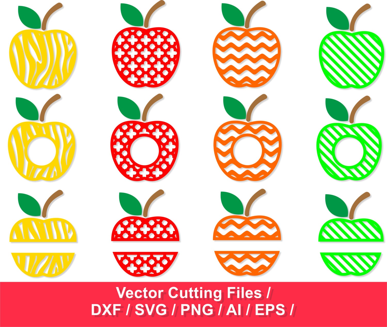 Download Apple Monogram Frames Svg Cut Files Apples Svg Svg Dxf Etsy