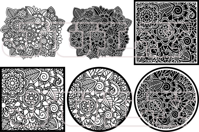 Floral Pattern SVG Background Lattice Stencils Template Etsy