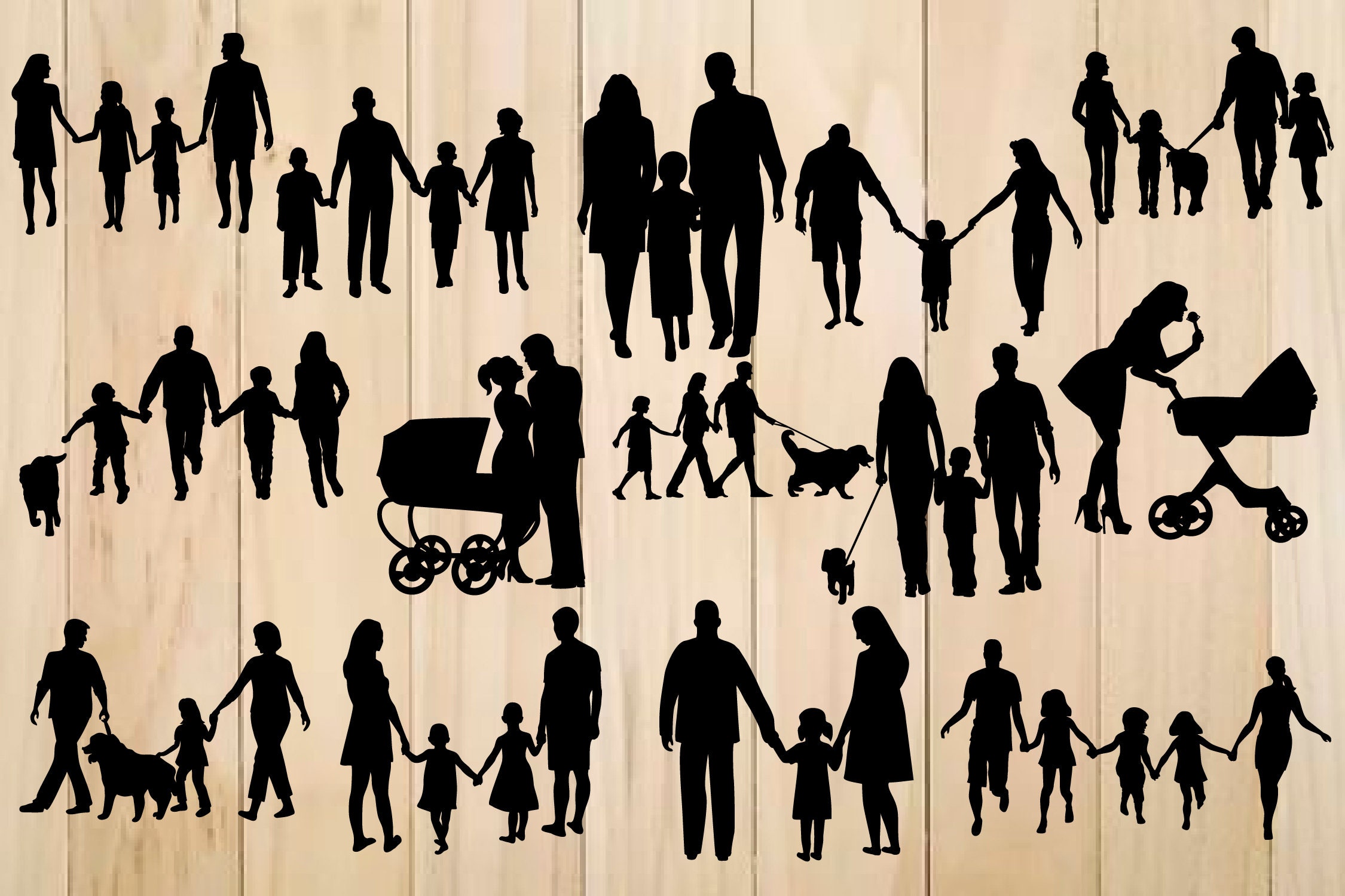 Download Family Silhouette Family Svg Family Printable Families Svg Etsy