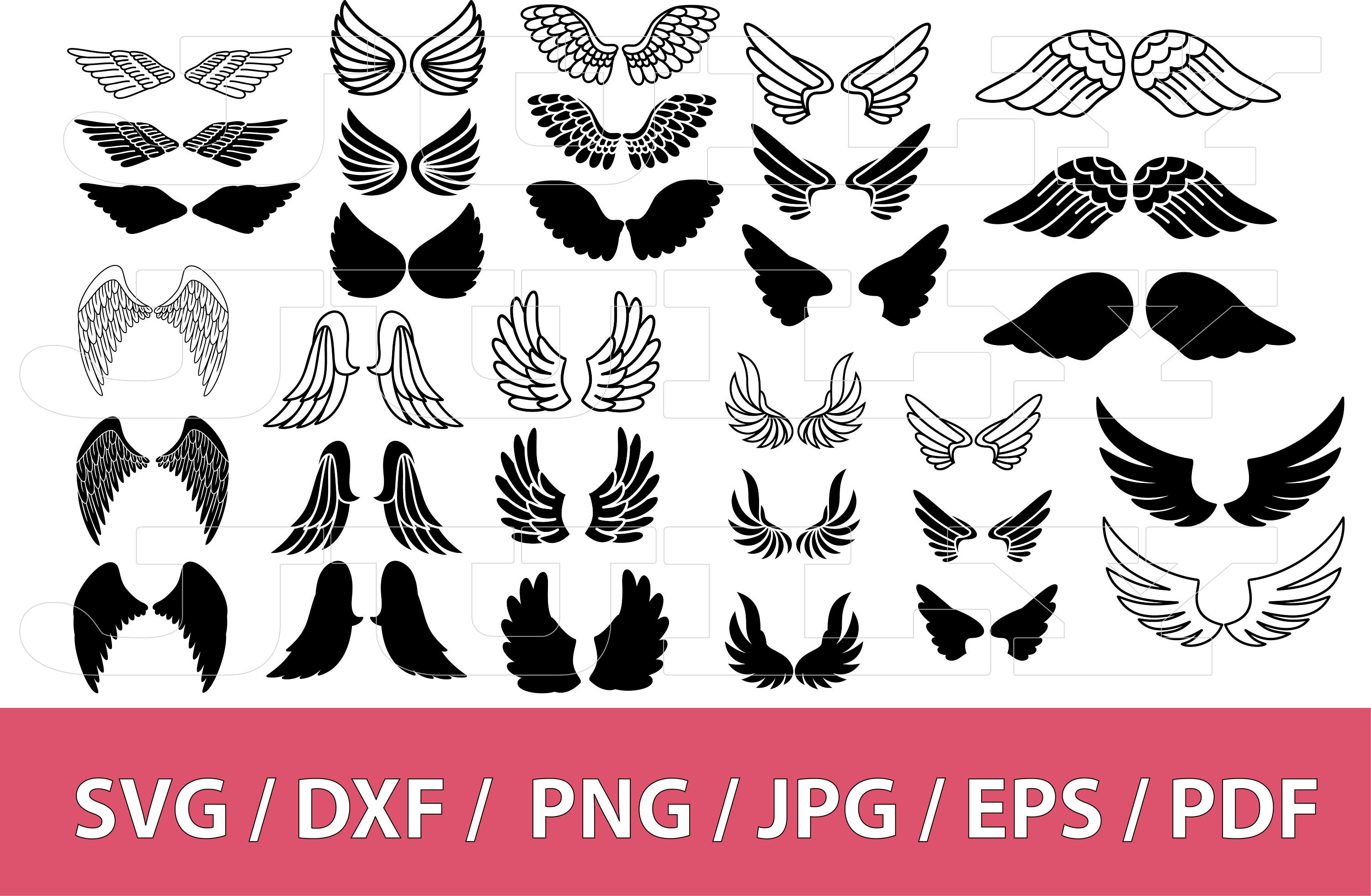 Download Wings SVG Angel Wings svg Angel Wings Clipart Angel SVG | Etsy