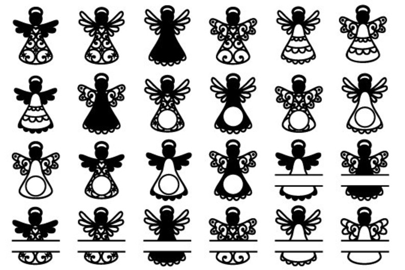 Download Christmas Angels SVG Christmas Angel Monogram Frame Xmas ...