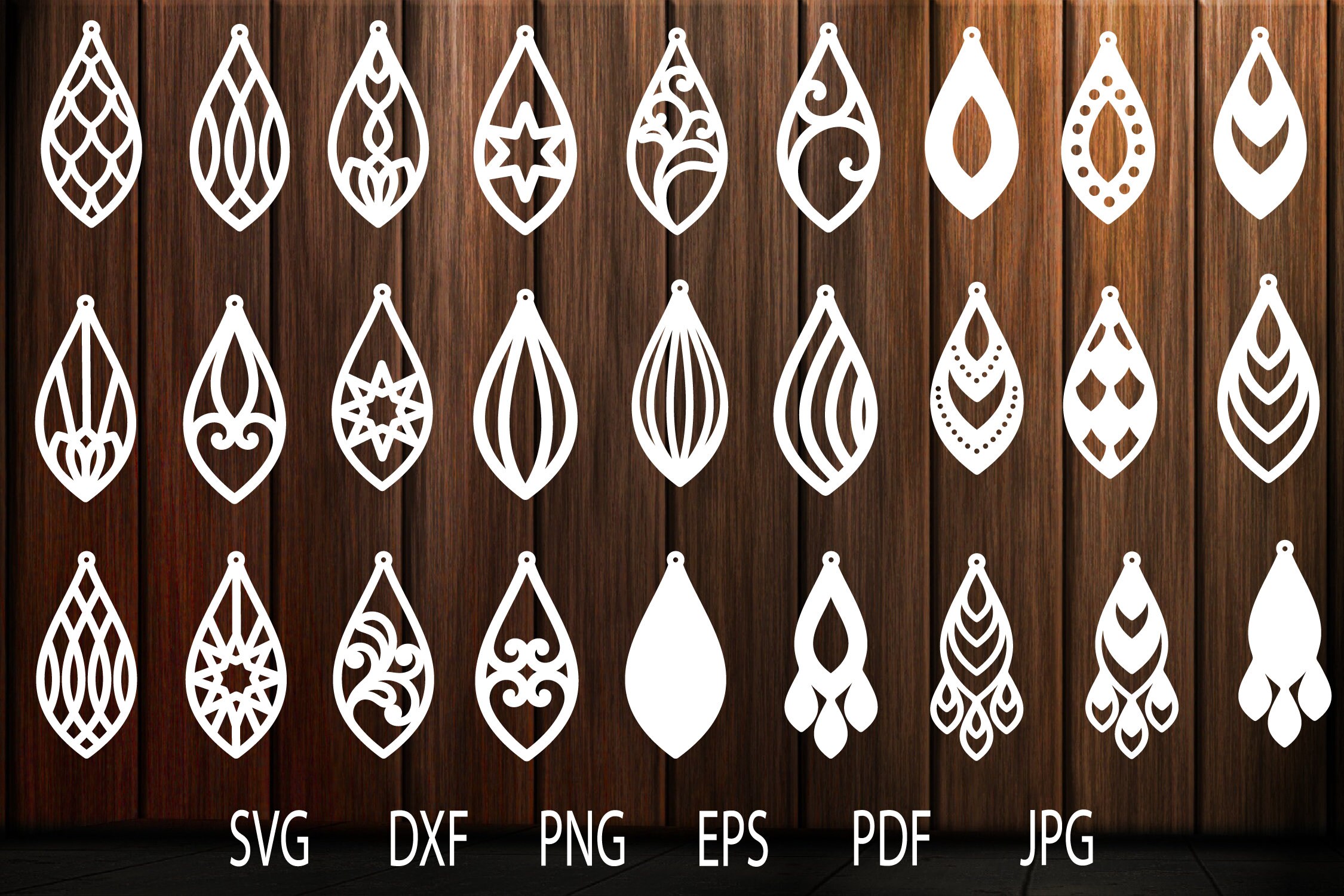 Earrings svg, Teardrop Earrings, Earrings Template, Tear Drop SVG, Te…