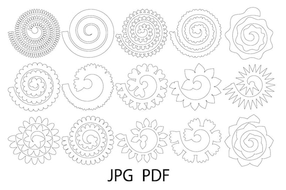 Free 325 Rolled Rose Flower Svg SVG PNG EPS DXF File