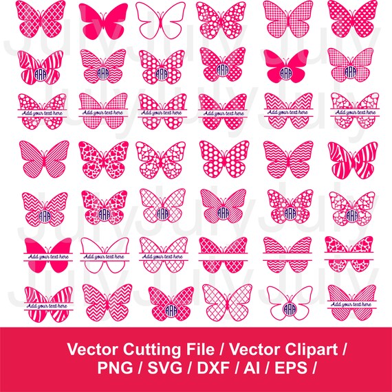Download Butterfly Svg Split Butterfly Svg Butterfly Cut File Etsy