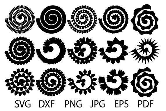 Download Rolled Flower Svg Flowers Template Rolled Paper Flowers Svg Etsy