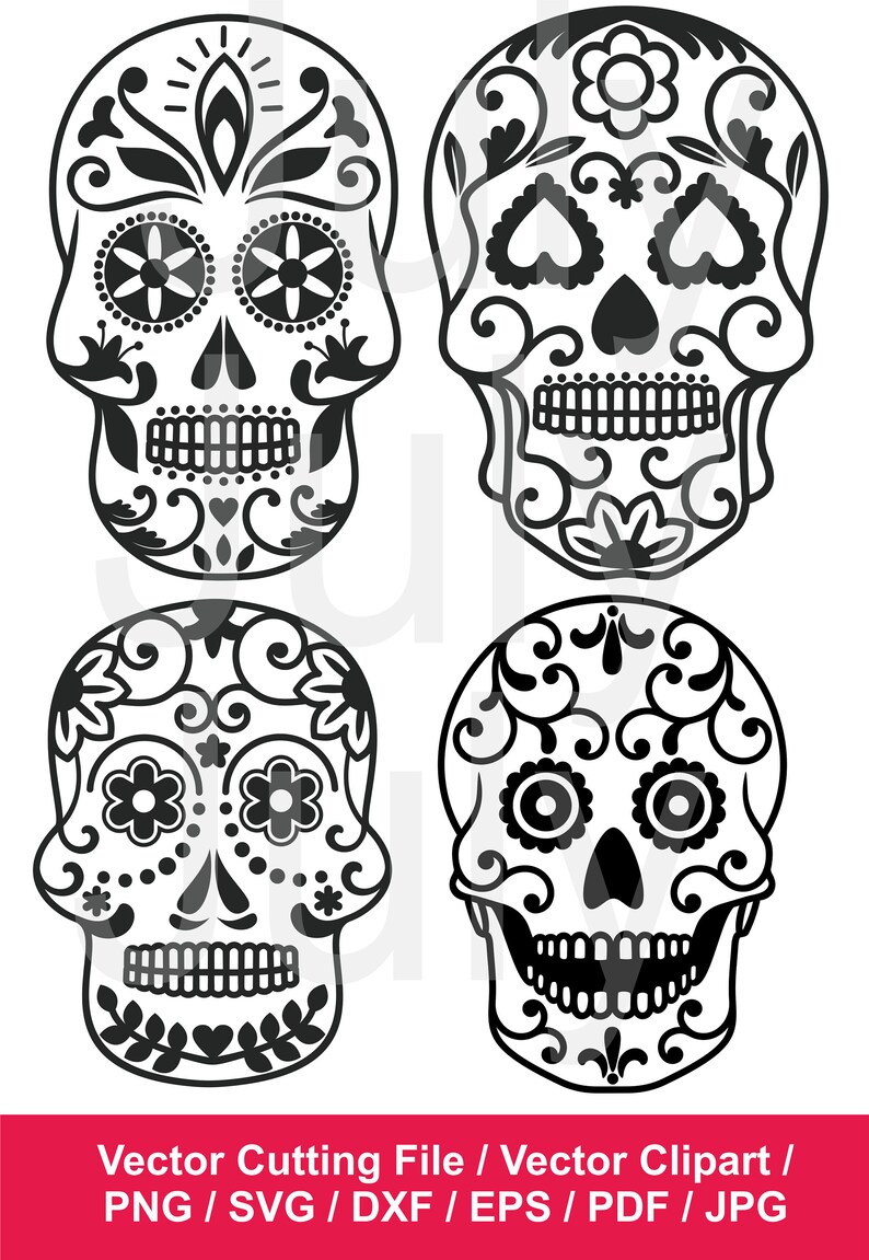 Download 70 % OFF Sugar Skulls SVG Cut Files Candy Skull DXF Sugar ...