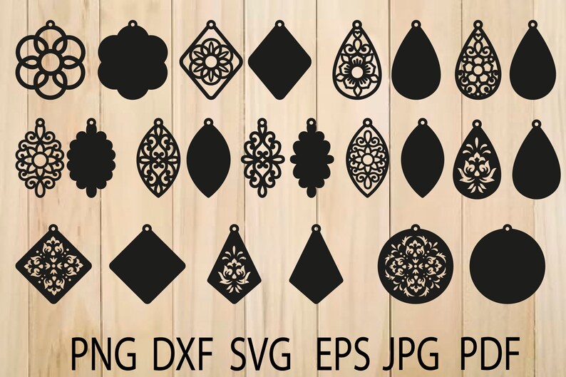 Download Earrings SVG Mandala Earring SVG Earrings Template Teardrop | Etsy