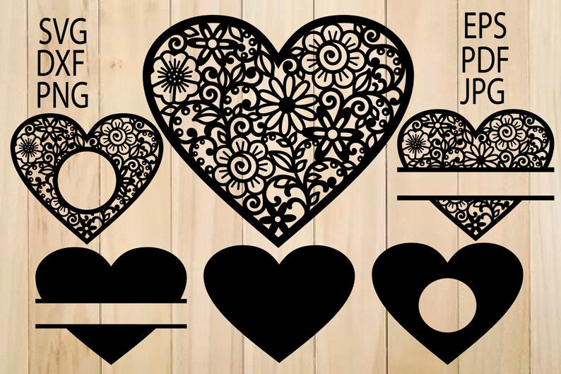 Heart SVG Lace Heart SVG Heart Mandala Heart Zentangle svg | Etsy