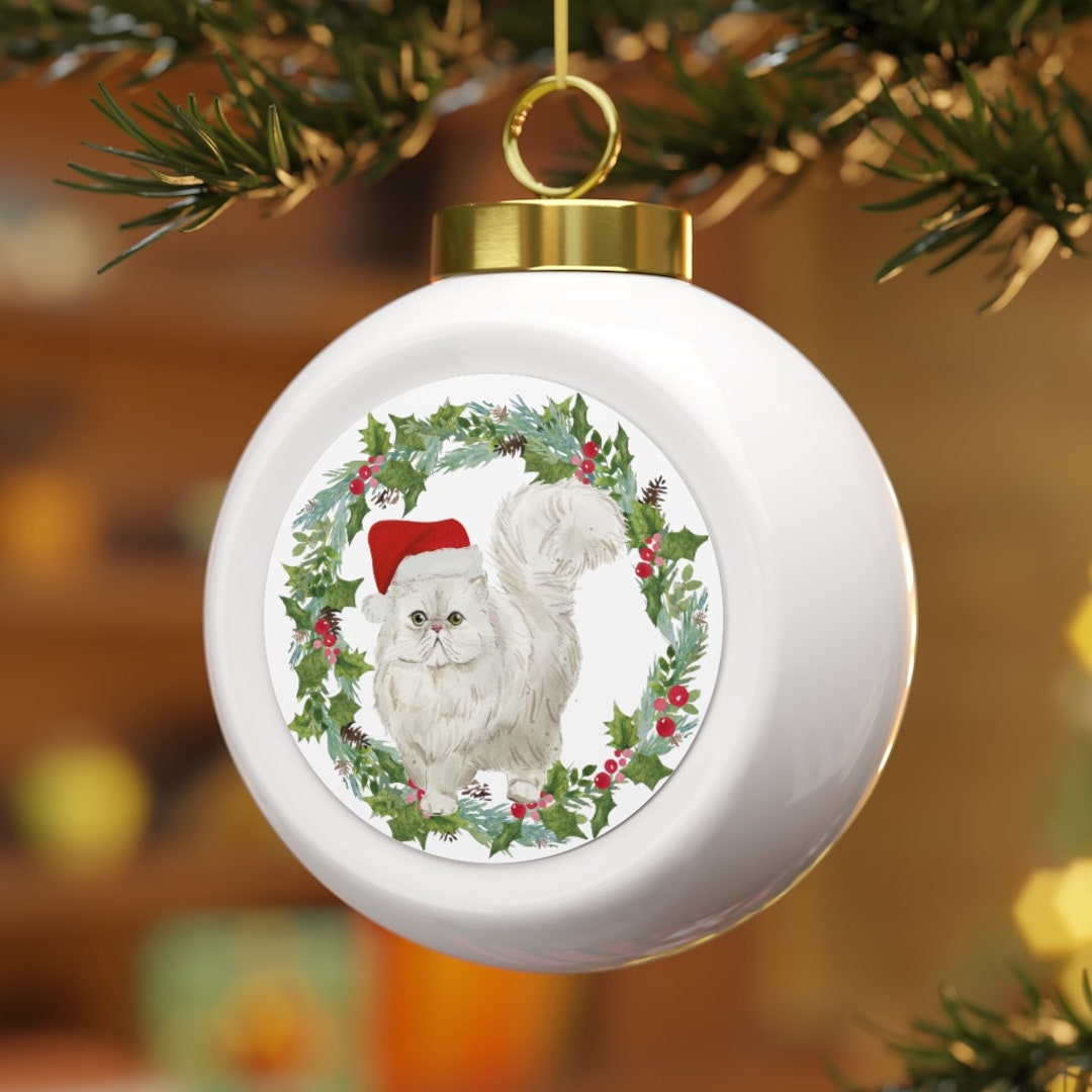 Persian Cat Christmas Wreath Christmas Ball Ornament Pet - Etsy