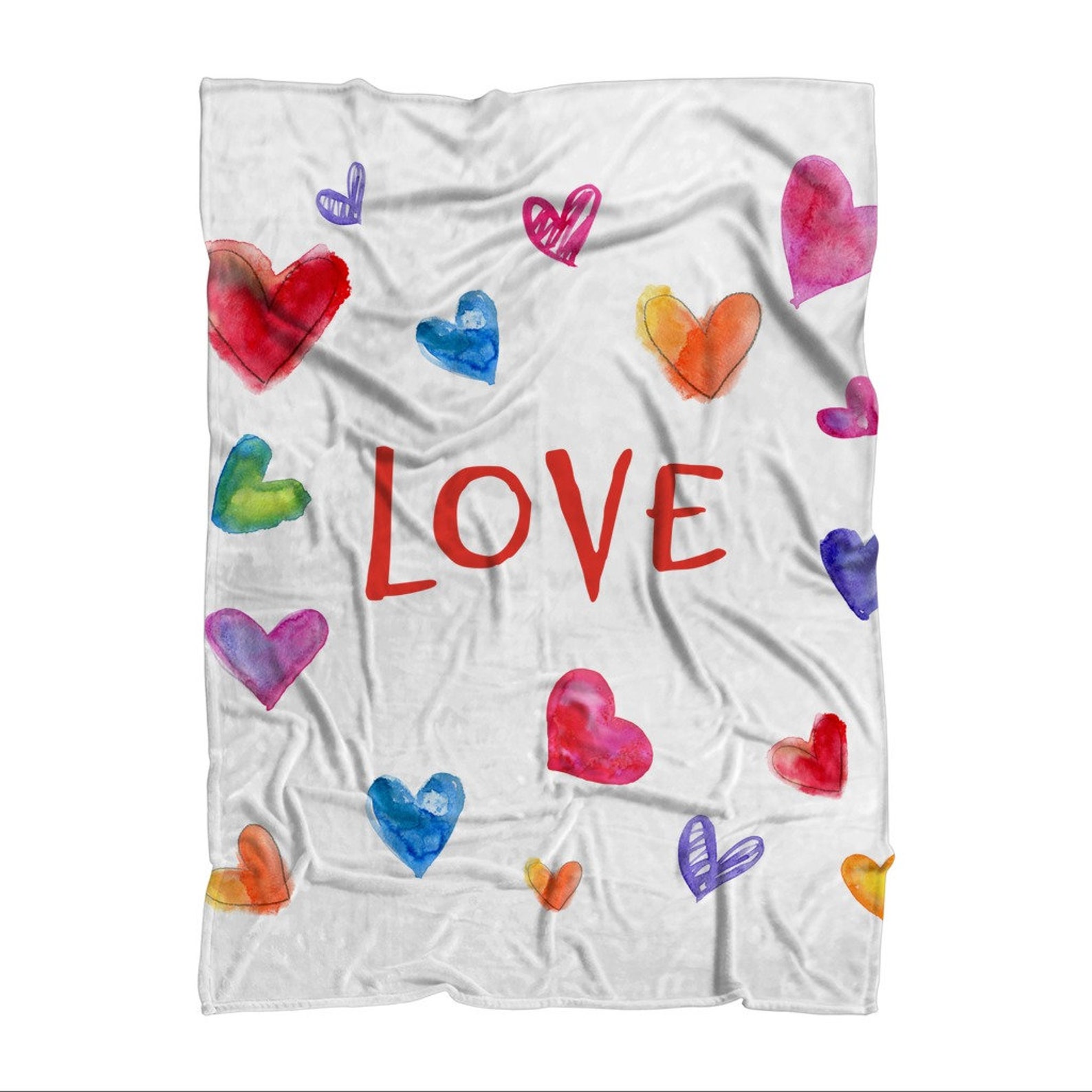 Hearts of Love Premium Fleece Throw Blanket Etsy