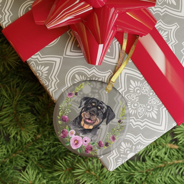 Rottweiler Glass Ornament Keepsake All Occasion Suncatcher Window Ornament