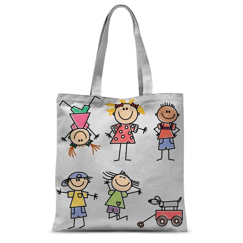 Kids Scribbles Stick Figure Kids Classic Tote Bag