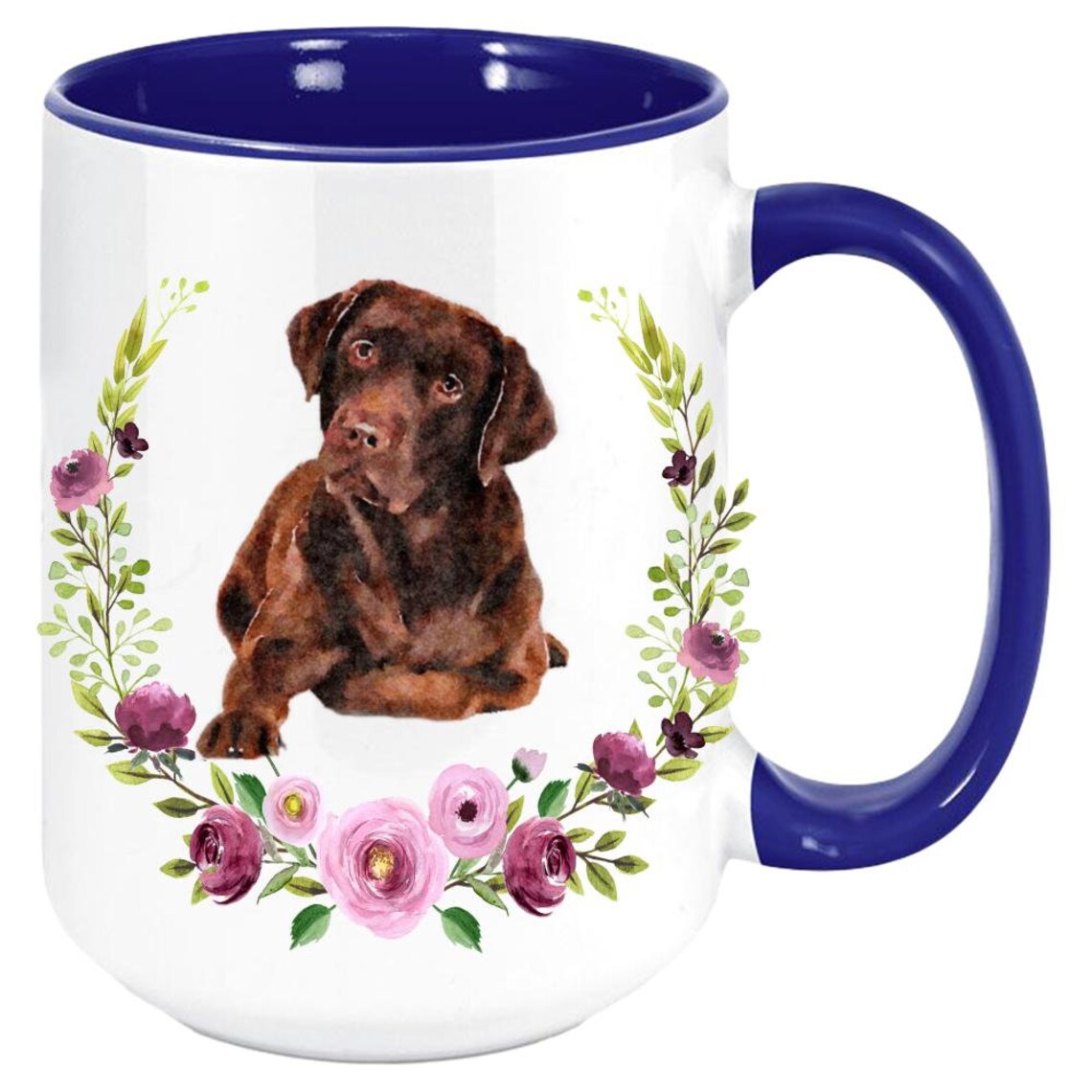 Chocolate Labrador Coffee Mug White with Colored Inside and | Etsy
