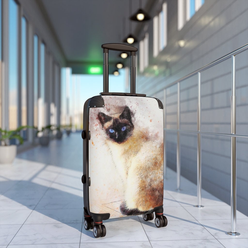 Siamese Cat Watercolor Cabin Suitcase Carry On Luggage Cabin Suitcase Hard Case Luggage