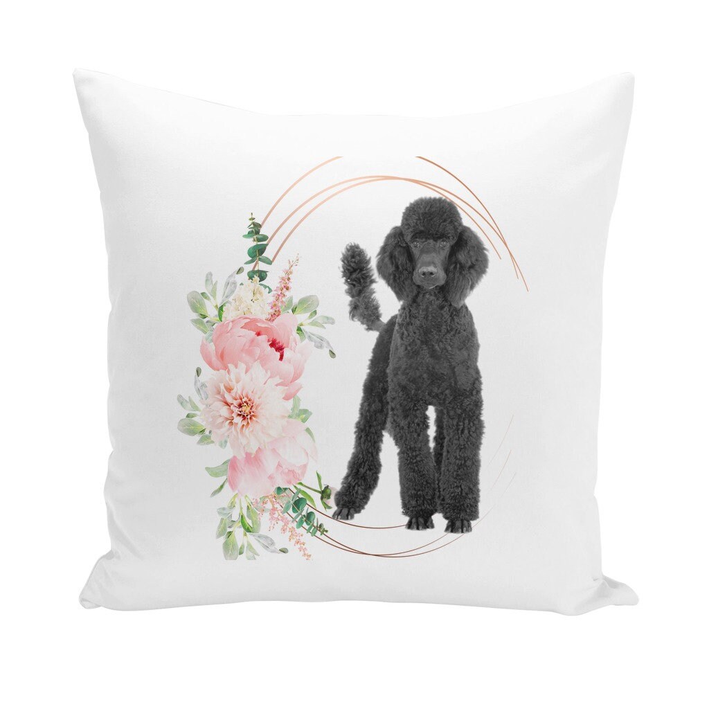 Black Poodle Throw Pillow Cover Etsy