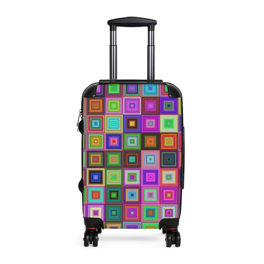 Squares of Color Carry on Luggage Cabin Suitcase Hard Case Luggage Etsy