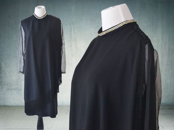 Cocktail Dress with Sheer Sleeves