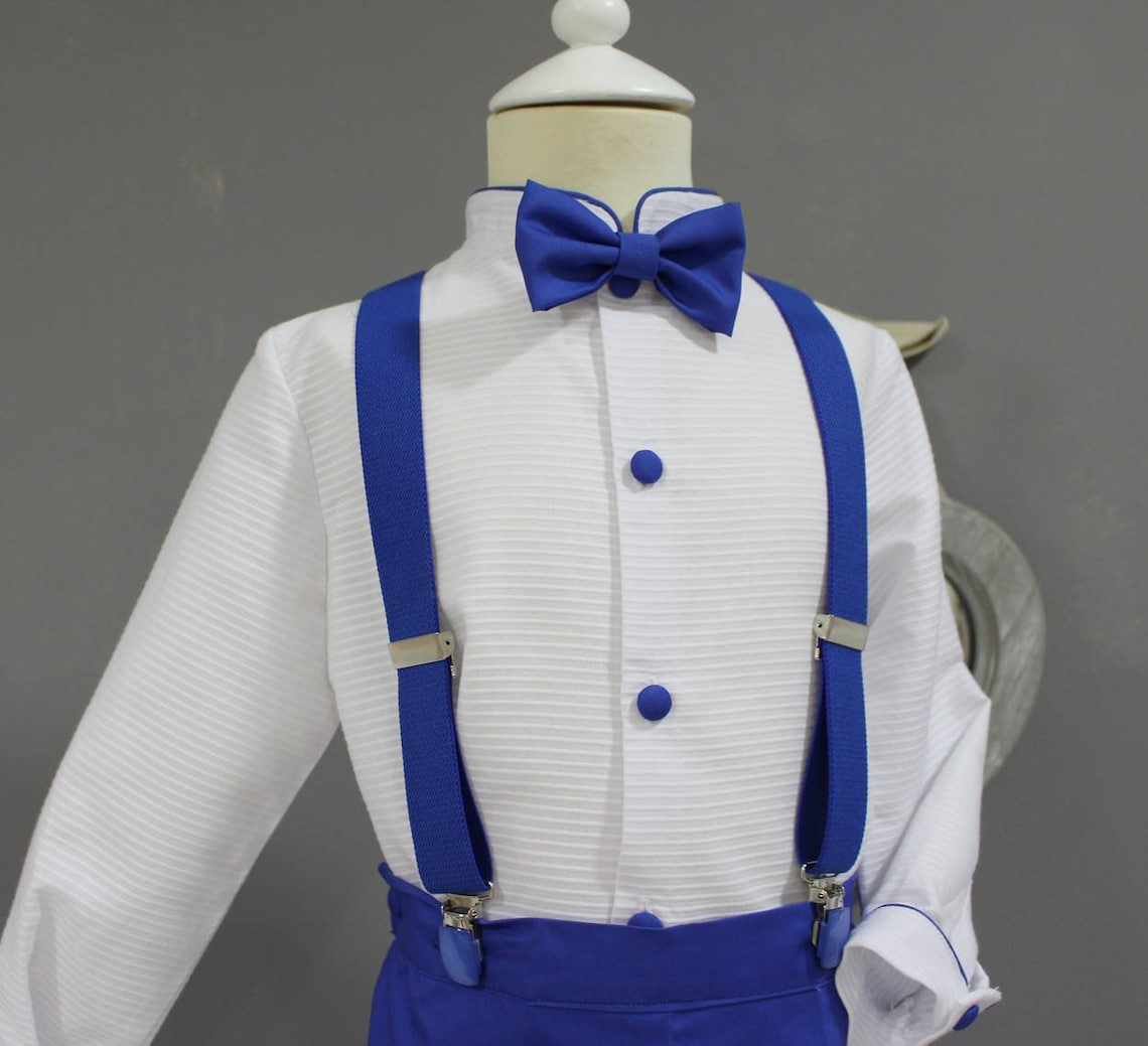 Ring bearer royal blue outfit suspenders. Boy special occasion Etsy