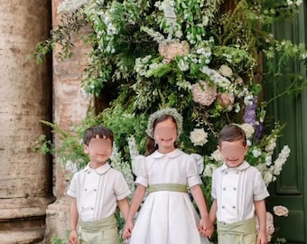 Ringbearer boy outfit. Pippas Middelton Style.  Perfect for weddings, baptism, special events. Made to order, customized. Double breasted