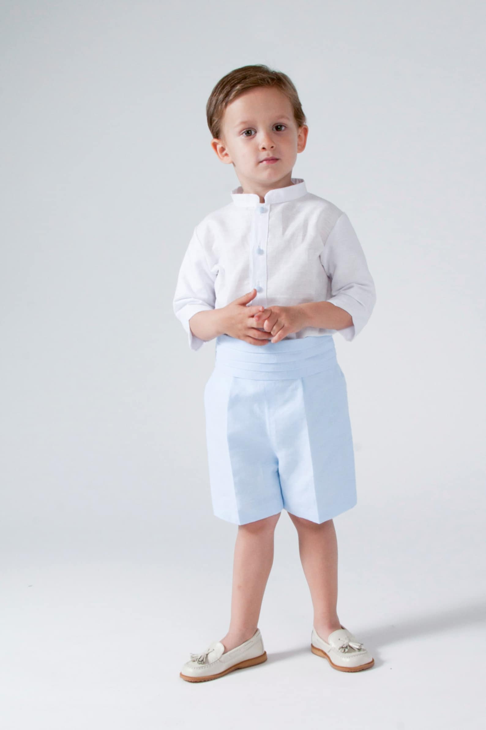 Boy Suit in Pale Blue Linen With White Linen Shirt. Perfect | Etsy