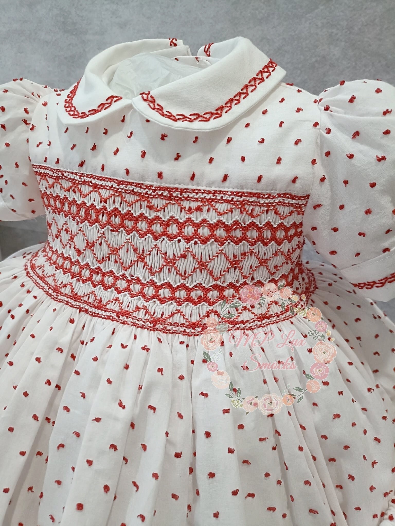 Smocking Dress Handmade in Spain, High Quality Baby Smocked