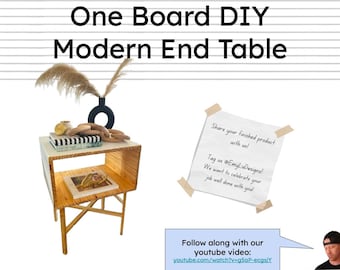 Modern EndTable DIY Plans, Nightstand Bedside Side Table With Shelf Plan, Indoor Furniture Plans, PDF Instant Download